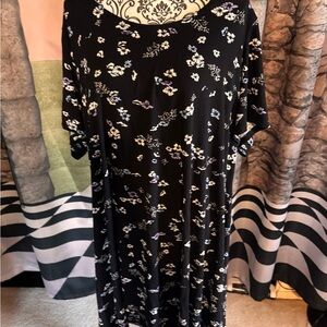 Ellos Black Floral Dolman Sleeve Maxi Dress
